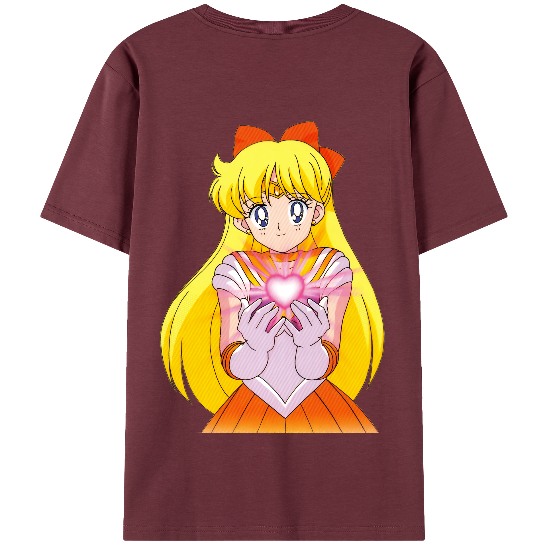 （画像用） 美少女戦士セーラームーン 愛野 美奈子 あいの みなこ Sailor Moon Aino Minako 綿100％半袖Tシャツ（背面プリント）